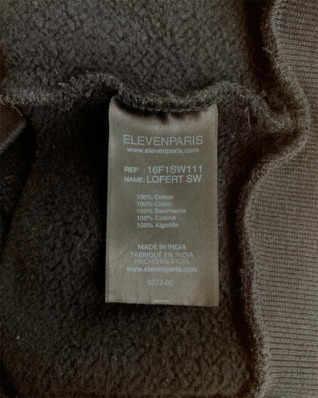 Crewneck Noir Eleven Paris , M