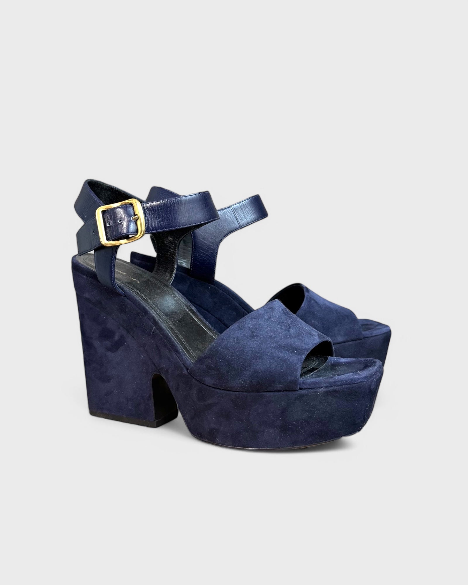Céline midnight blue platform sandals, 40