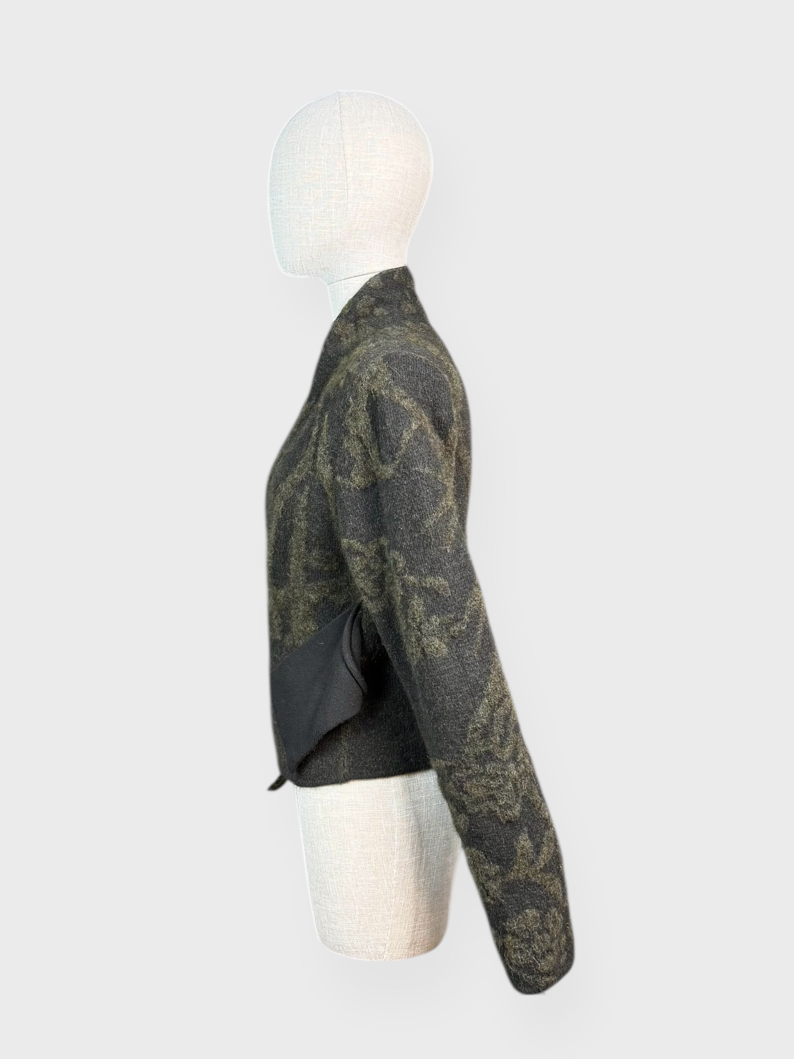 Cache-cœur tricot vert kaki Sarah Pacini, S